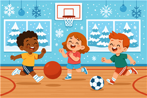 Kids playing with a ball