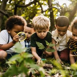 Kids explore nature